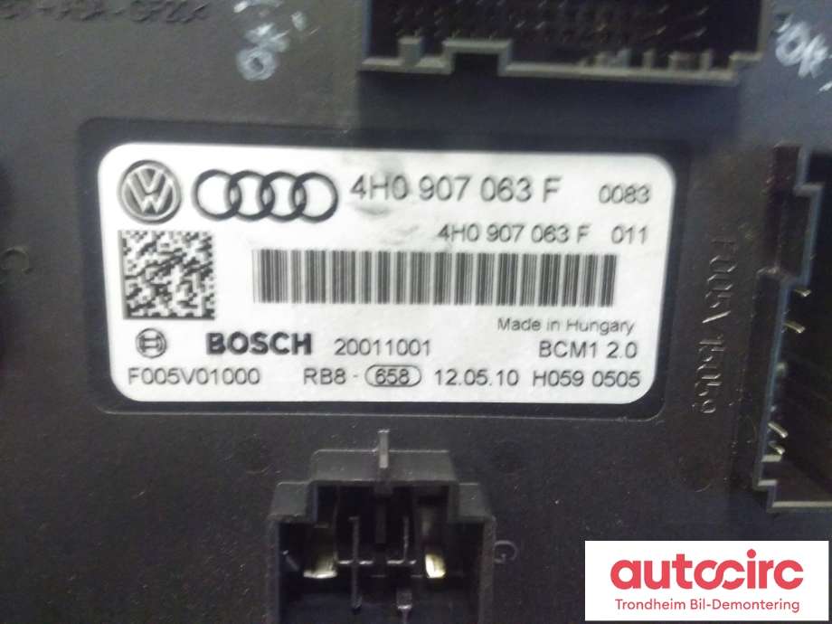 Styreenhet comfort (BCM) til Audi A7 2010-2014 (Type I, Fase 1)  (BOSCH|4H0907063F|4H0907063CG|)