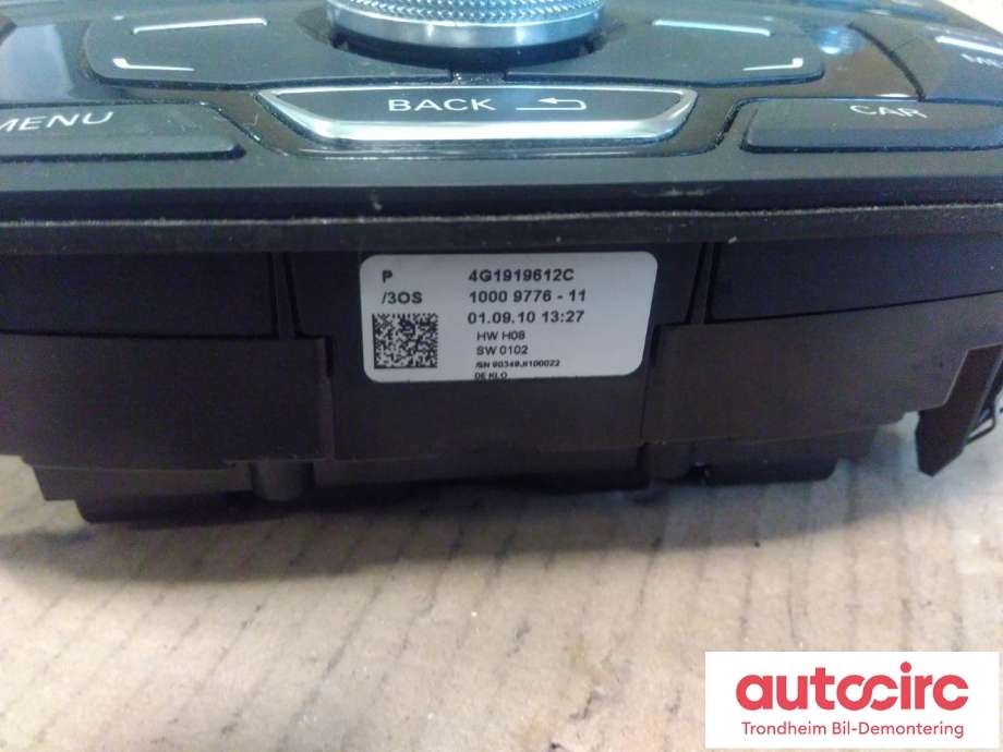 Bilstereo navigasjon betjeningspanel til Audi A7 2010-2014 (Type I, Fase 1)  (...|4G1919612C|4G1919610C|)
