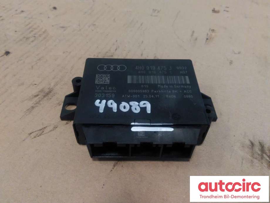 Styreenhet parkering til Audi A7, 2010-2014 (Type I, Fase 1)  (VALEO|4H0919475J)