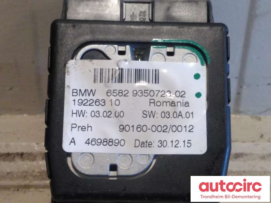 Bilstereo betjeningspanel til BMW 2-Serie, Active/Gran Tourer 2014-->> (F45/F46) (F45/F46) (BMW|9350723|65829350723|)