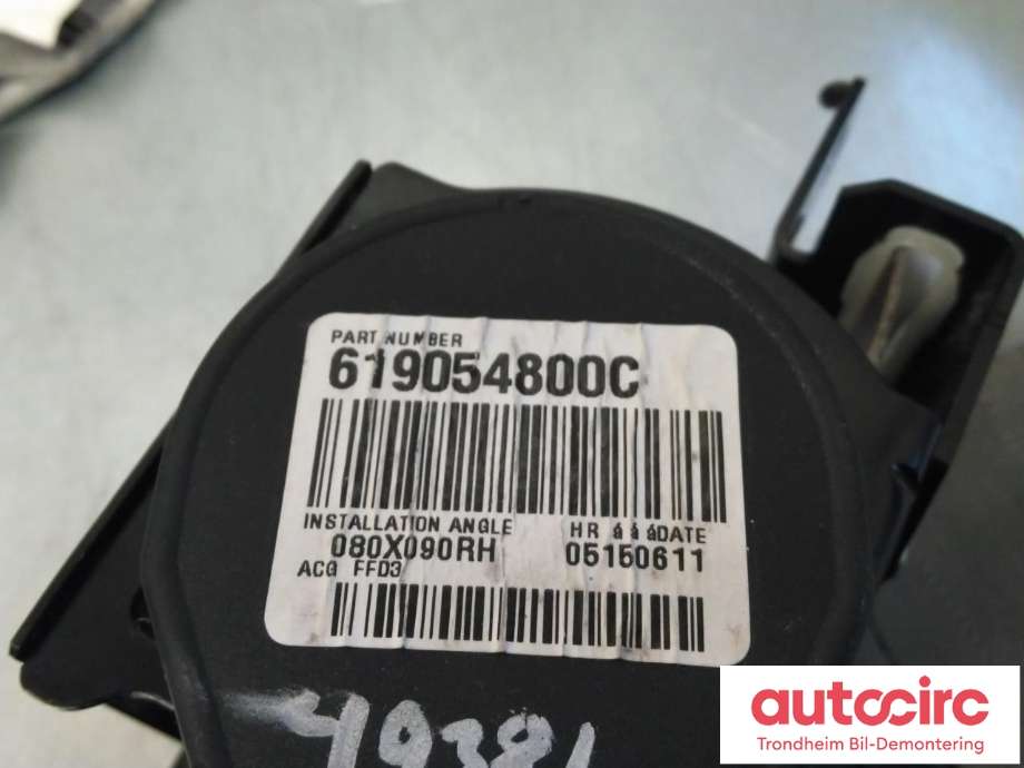 Sikkerhetsbelte foran høyre til Nissan Leaf 2011-2017 (Type I)  (..|61905 4800C|86884 3NA3A|868853NA3A)