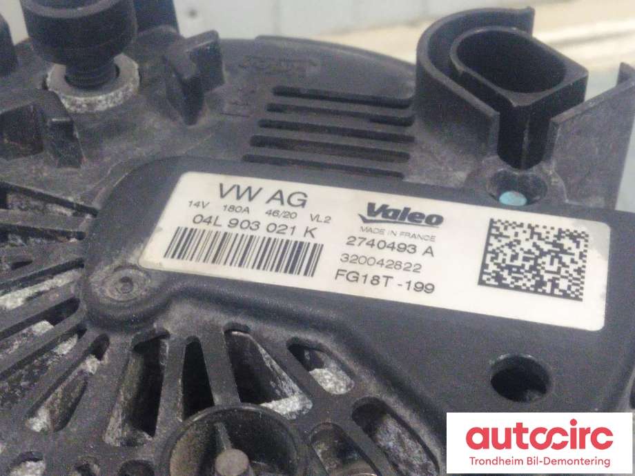 Dynamo diesel til VW T-Roc 2017-->>  (VALEO|04L903021K|FG18T-199|)