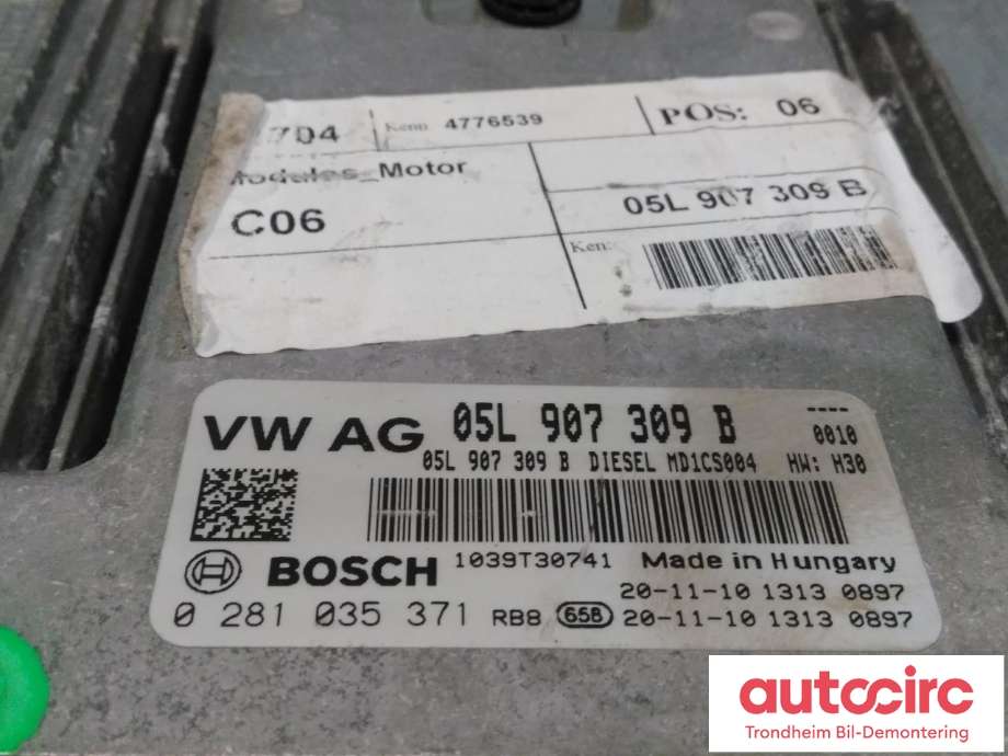 Styreenhet motor til VW T-Roc 2017-->>  (BOSCH|05L906022BS|05L907309B|0281035371)