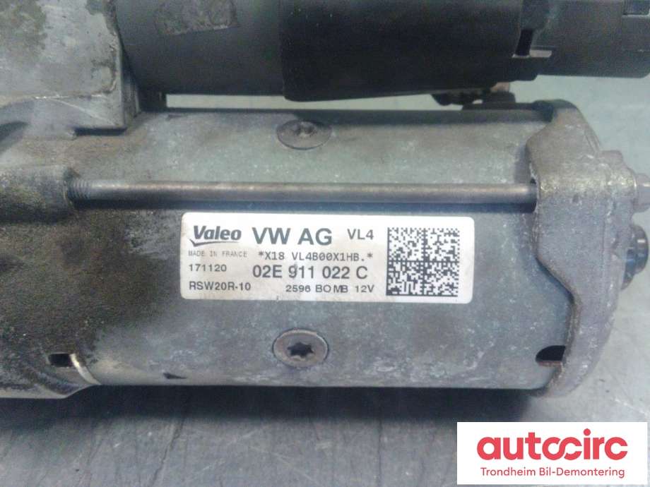 Starter diesel til VW T-Roc 2017-->>  (VALEO|02E911022C|RSW20R-10|)