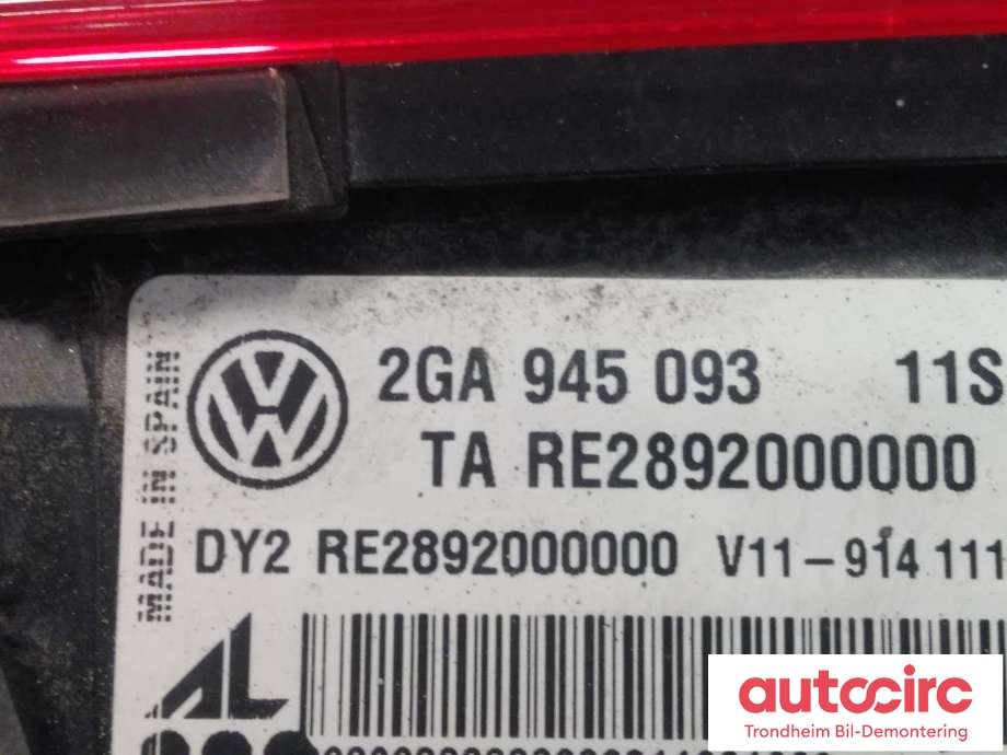 Baklykt venstre indre til VW T-Roc 2017-->>  (AUTOMOTIVE LIGHTING|2GA945093|2GA 945 093|)