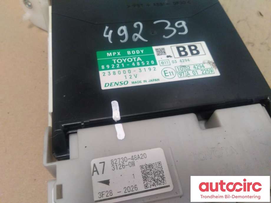 Styreenhet comfort (BCM) til Lexus RX 2009-2015 (Type III) (AL10) (AL10) (DENSO|8922148520|2380003192|8273048A20)