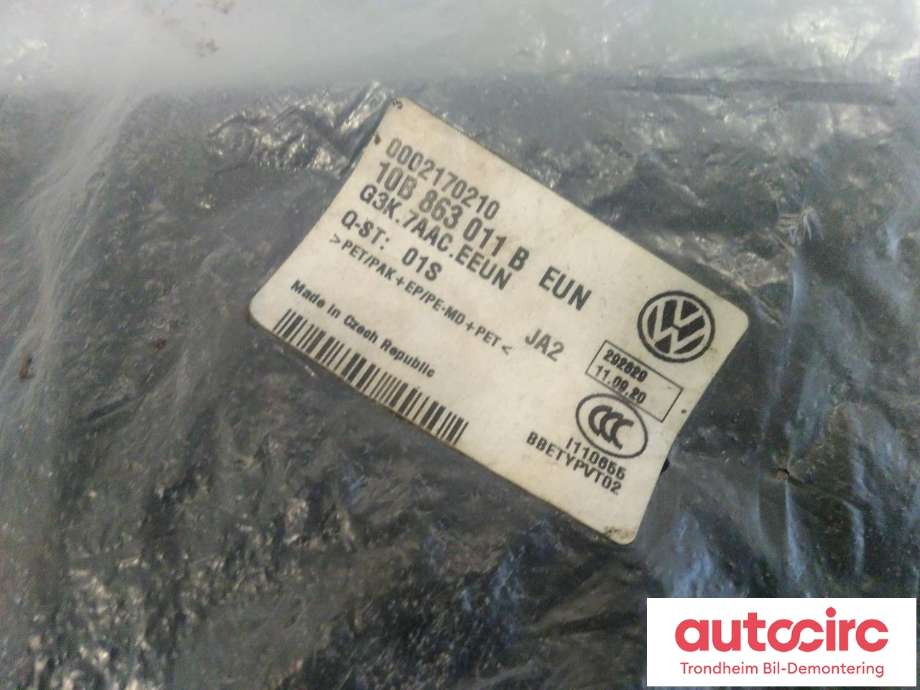 Gulvmatte sett til VW ID.3 2020-->>  (ORGINALE I STOFF|10B863011B|)