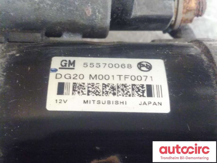 Starter diesel til Opel Zafira Tourer 2012-2018  (GM|55570068|55497878|95520329| 95523575| 55491789| 95522288)