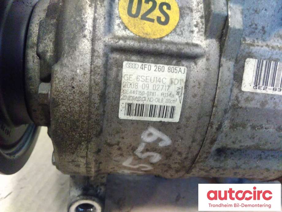 Aircondition kompressor til Audi A6 2008-2011 (Type III, Fase 2) (C6) (C6) (DENSO|4F0260805AJ|447150-0781|)