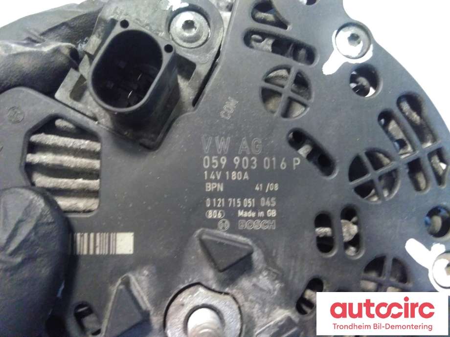 Dynamo diesel til Audi A6 2008-2011 (Type III, Fase 2) (C6) (C6) (BOSCH|059903016P|059903016PX|0121715051)
