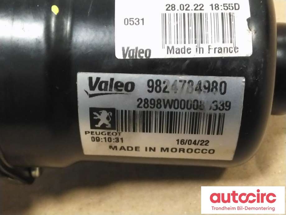 Viskermotor frontrute til Peugeot e-2008 2019-->>  (VALEO|9824784980|98 247 849 80|W000096769)