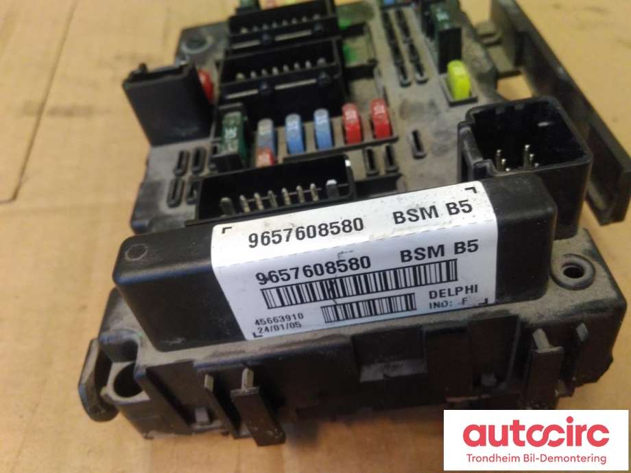 Sikringsboks motorrom til Peugeot 307 2001-2004 (Fase 1) (DELPHI|9657608580|6580J0|6580HS)