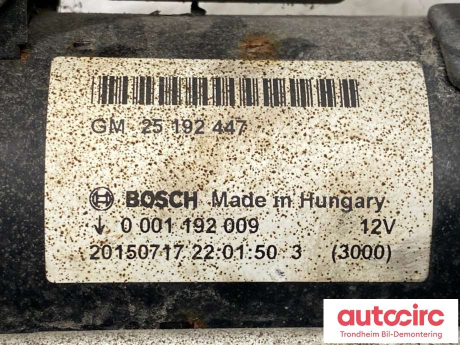 Starter til Opel Corsa E 2015-2019  (..|55578921| 25200067| 95520113| 95521797| 25196021|25198414| 95524203| 95527677|)