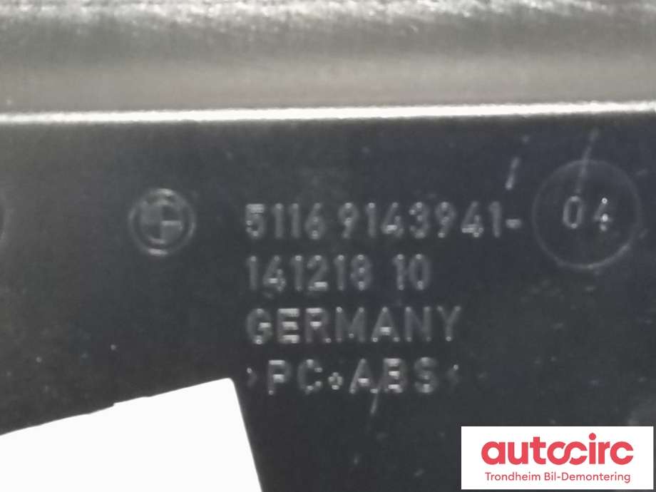 Hanskerom til BMW 7-Serie 2009-2015 (F01/F02/F03/F04) (F01/F02/F03/F04) (..|5116 91439 41|51169200970|51 16 9 200 970)