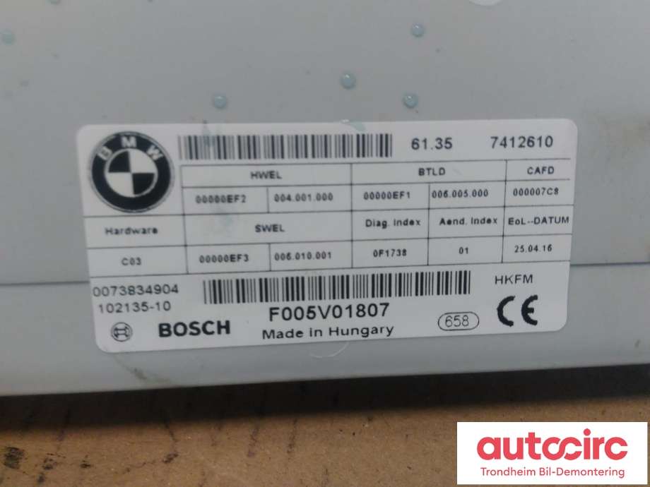 Styreenhet elektrisk bakluke til BMW 2-Serie, Active/Gran Tourer 2014-->> (F45/F46) (F45/F46) (BOSCH|7412610|61357412610|F005V01807)