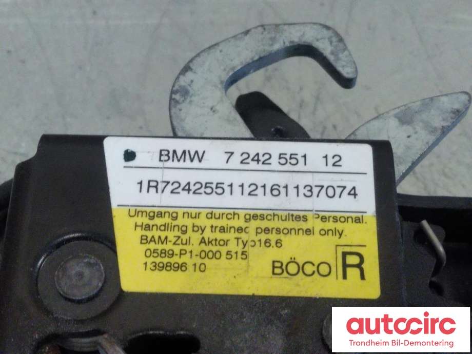 Panserlås til BMW 2-Serie, Active/Gran Tourer 2014-->> (F45/F46) (F45/F46) (HØYRE|7242551|51237242551|)
