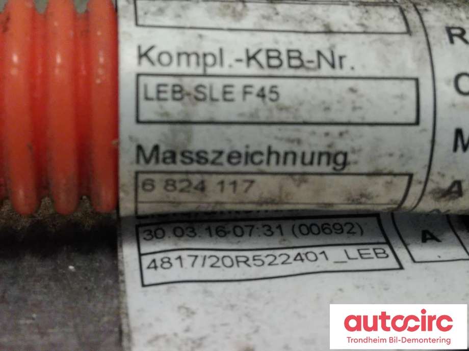 Kabel høy volt (HV) hybrid til BMW 2-Serie, Active/Gran Tourer 2014-->> (F45/F46) (F45/F46) (6824117|6821408|61126821408)