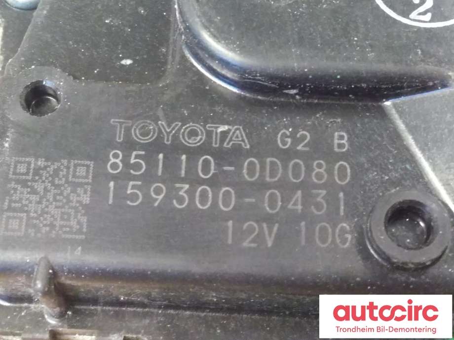 Viskermotor frontrute til Toyota Yaris 2006-2009 (Type II, Fase 1)  (..|85110-0D080|851100D080|159300-0431)