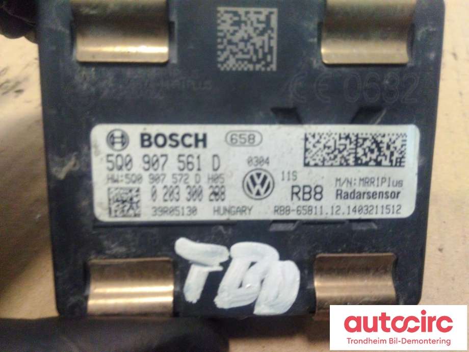 Sensor radar til VW Polo 2014-2017 (Type V, Fase 2)  (BOSCH|5Q0907561P|5Q0907561D|0203300288)