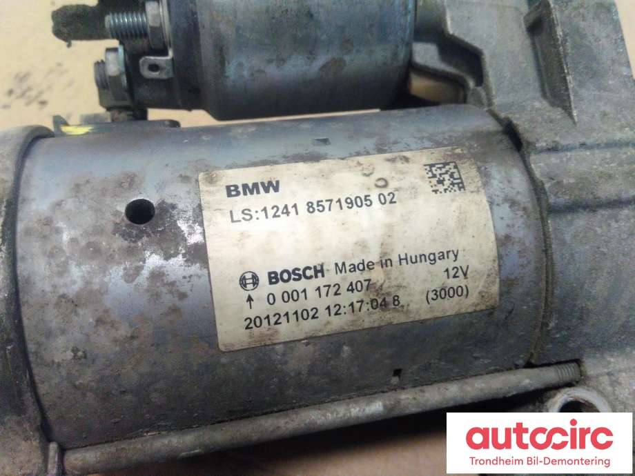 Starter diesel til BMW 3-Serie 2012-2018 (F30/F31/F34) (F30/F31/F34) (BOSCH|12418571905|0001172407|)