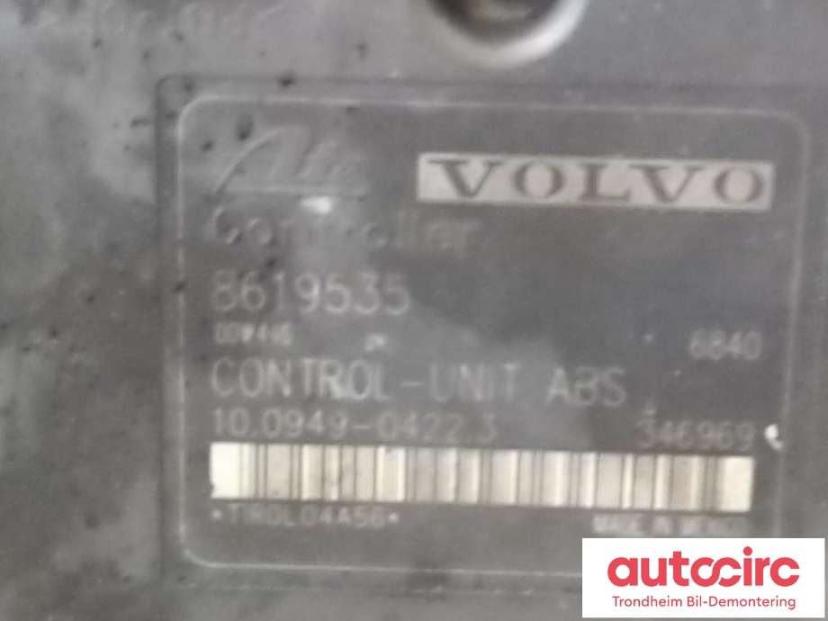 ABS sentral til Volvo S60 2000-2004 (Type I, Fase 1)  (ATE|8619535|8619543|10.0949-0422.3)