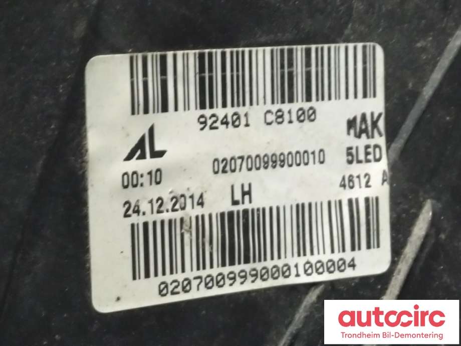 Baklykt venstre ytre til Hyundai i20 2015-2020 (Type II) (AUTOMOTIVE LIGHTING|92404-C8100|92404C8100|02070099900010)