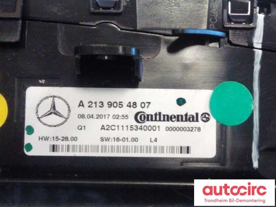 Varmeapparat betjening til Mercedes E-Klasse 2016-2023 (W213) (W213) (CONTINENTAL|A2139054807|A 213 905 48 07|A2C1115340001)