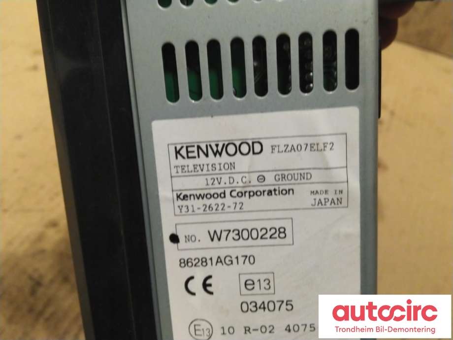 Bilstereo navigasjon skjerm til Subaru Outback 2007-2009 (Type III, Fase 2)  (KENWOOD|86281AG170|86281-AG170|Y31-2622-72)