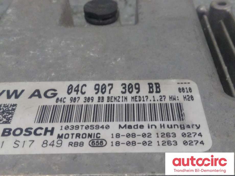 Styreenhet motor til Škoda Fabia 2014-2021 (Type III)  (BOSCH|04C907309BB|04C906025Q|04C 906 025 Q| 04C 907 309 BB| 0261S17849)