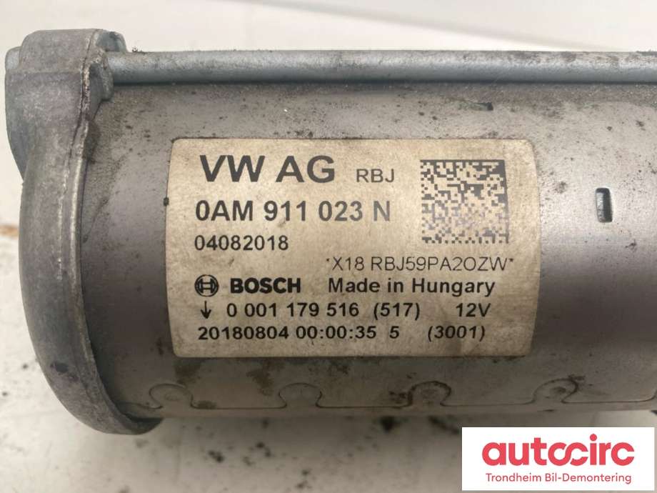 Starter til Škoda Fabia 2014-2021 (Type III)  (BOSCH|0AM911023N|0AM911022C|0AM911023R| 0AM 911 022 C| 0AM 911 023 R| 0AM 911 023 N| 0001179516)