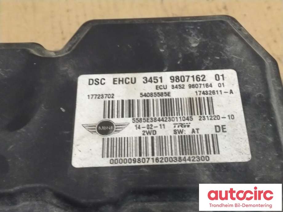 ABS sentral til Mini One/Cooper 2007-2014 (R55-57) (R55-57) (TRW|34519807162|34529813836|)