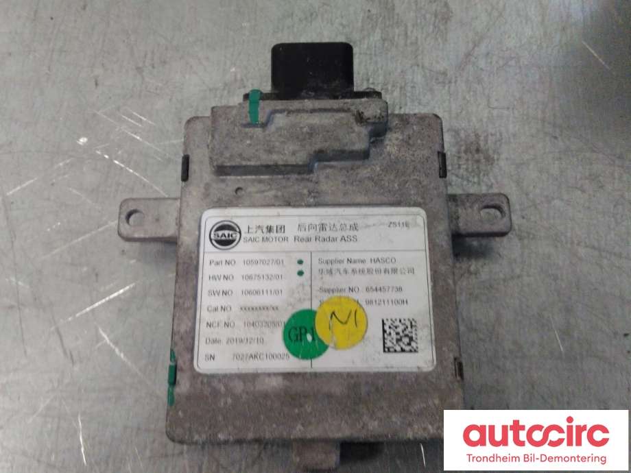 Sensor blindsone til MG ZS EV, 2019-2021 (Type I, Fase 1)  (HØYRE BAK|10597027/01)