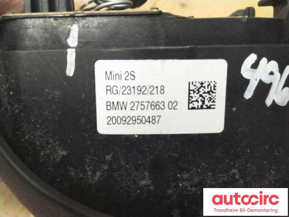 Airbag rattpute til Mini One/Cooper 2007-2014 (R55-57) (R55-57) (..|275766302|32302757663|32 30 2 757 663)