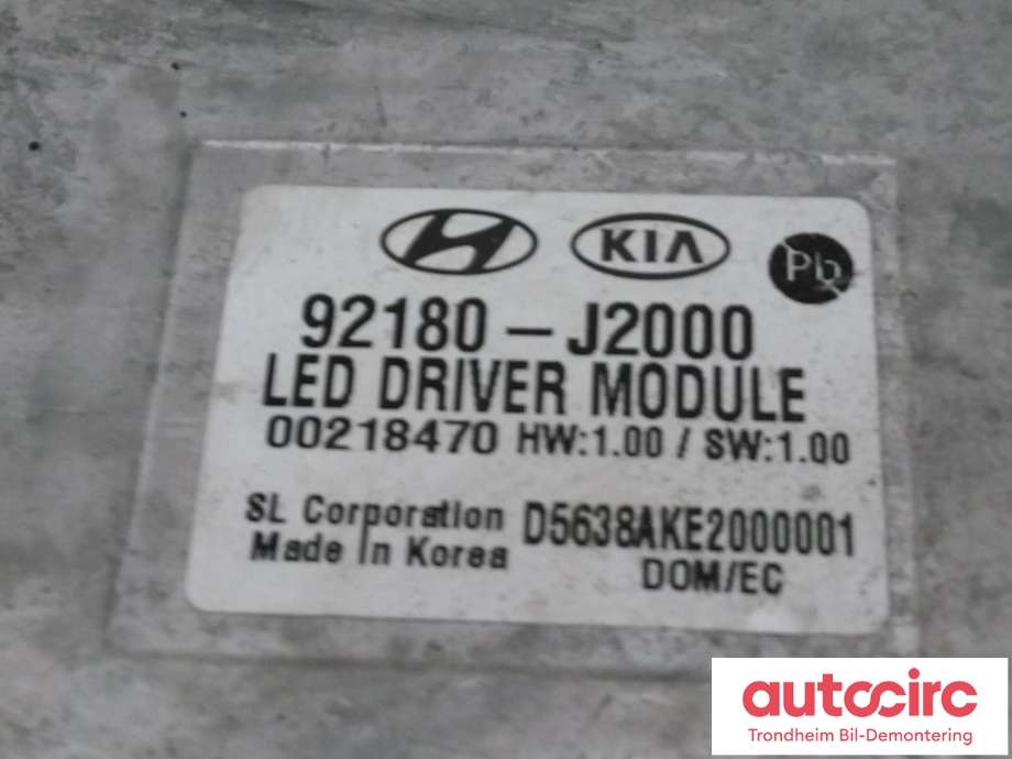 Styreenhet LED til Kia e-Soul 2019-->> (Type III)  (..|92180-J2000|92180J2000|)