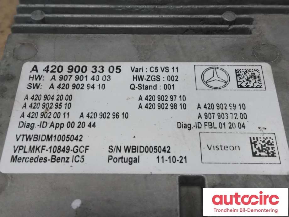 Bilstereo navigasjon til Mercedes Citan 2021-->> (W420) (W420) (..|A4209003305|A 420 900 33 05|)