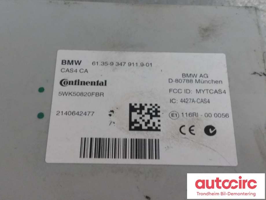Styreenhet diverse til BMW M5 2011-2017 (F10) (F10) (CONTINENTAL|9347911|61356809372|5WK50820FBR)