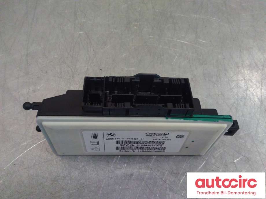 Styreenhet airbag hovedsensor til BMW M5 2011-2017 (F10) (F10) (CONTINENTAL|65779343687|65777911607|A2C37764204)