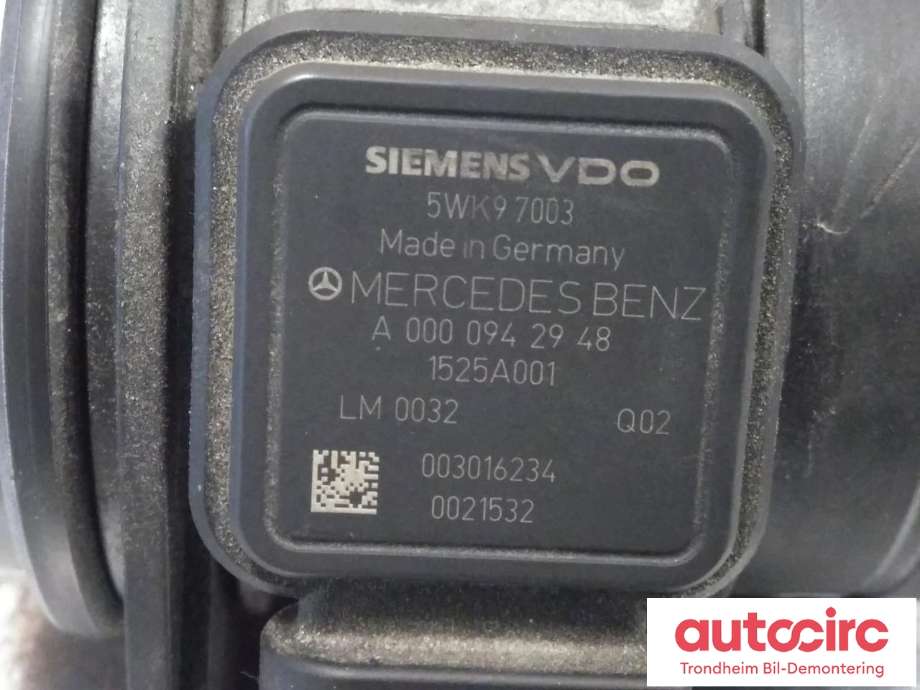 Luftmengde/luftmassemåler til Mercedes B-Klasse 2005-2008 (Fase 1) (W245) (W245) (SIEMENS VDO|A0000942948|)