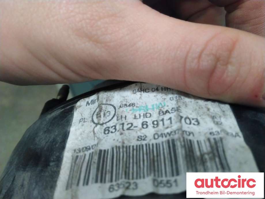 Frontlykt venstre halogen til Mini One/Cooper 2001-2007 (R50-53) (R50-53) (63126911703|63 12 6 911 703|)