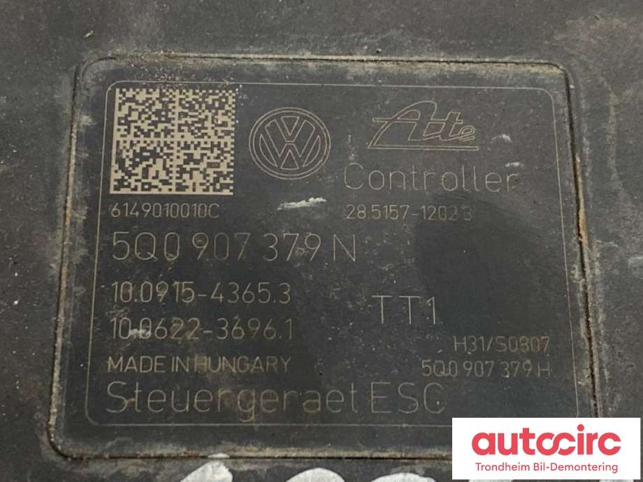 ABS sentral til VW e-Golf 2014-2017 (Fase 1)  (ATE|5Q0614517M|5Q0614517AL|5Q0 907 379 N)