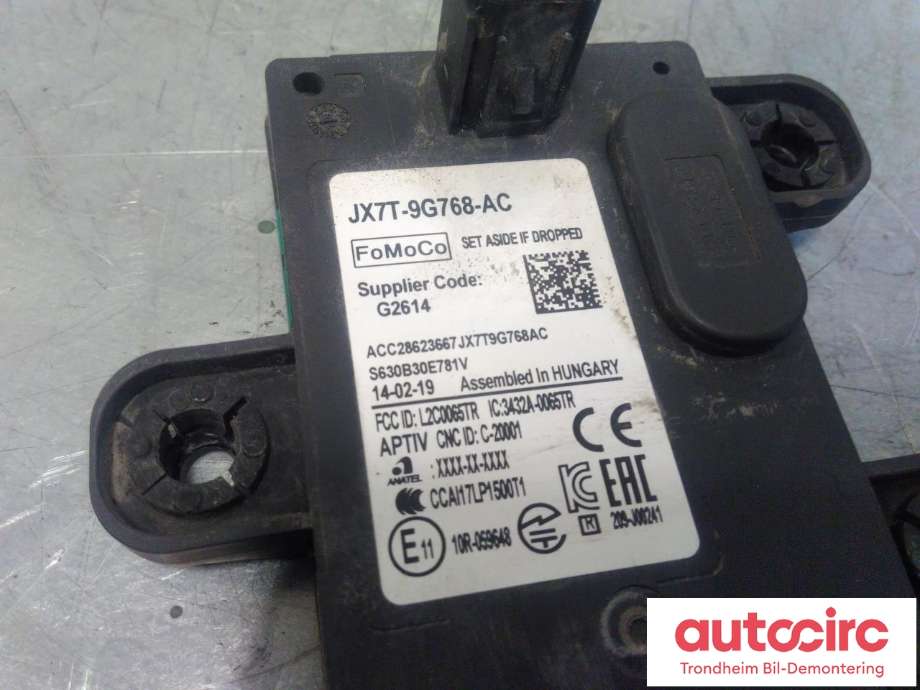Sensor radar til Ford Mondeo 2019-->> (Type V, Fase 2) (FOMOCO|2369174|JX7T-9G768-AC|JX7T-9G768-AD)