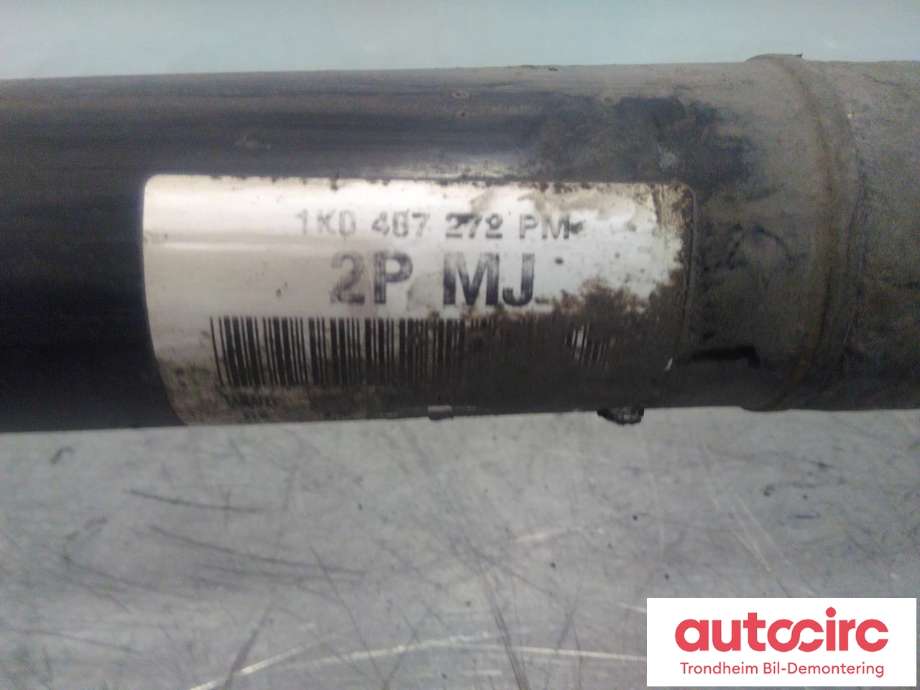 Drivaksel høyre foran, diesel/automat til VW Touran 2007-2010 (Type I, Fase 2) (...|1K0407272PM|1K0407272RF|1K0407272EN)