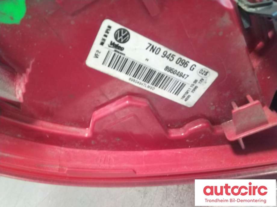 Baklykt høyre ytre til VW Sharan 2010-->> (Type II)  (..|7N0945096G|7N0 945 096 G|)