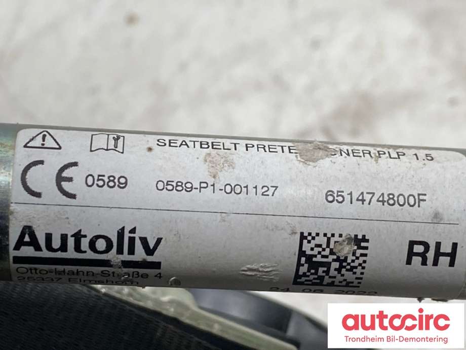 Sikkerhetsbelte foran høyre til VW ID.4 2020-->> (AUTOLIV|11B857706L|)