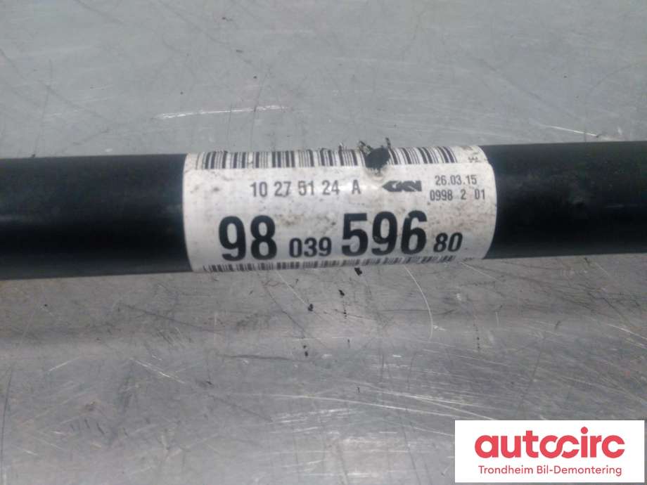 Drivaksel høyre foran, bensin/automat til Peugeot 208 2012-2019 (Type I)  (..|9803959680|1608957880|)