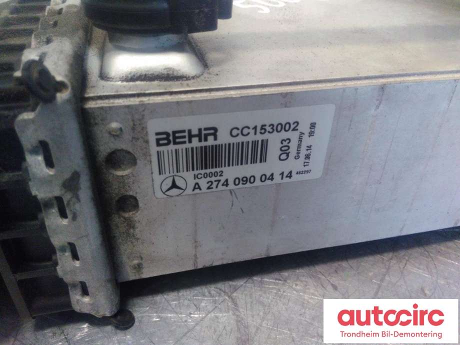 Intercooler til Mercedes C-Klasse 2014-2018 (Fase 1) (W205) (W205) (BEHR|A2740900414|A 274 090 04 14|CC153002)