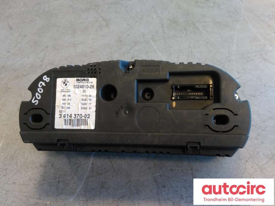 Instrumentpanel til BMW X3 2003-2006 (Fase 1) (E83) (E83) (BORG INSTRUMENTS|3414370|62103454347|62 10 3 454 347| 1024610-26)