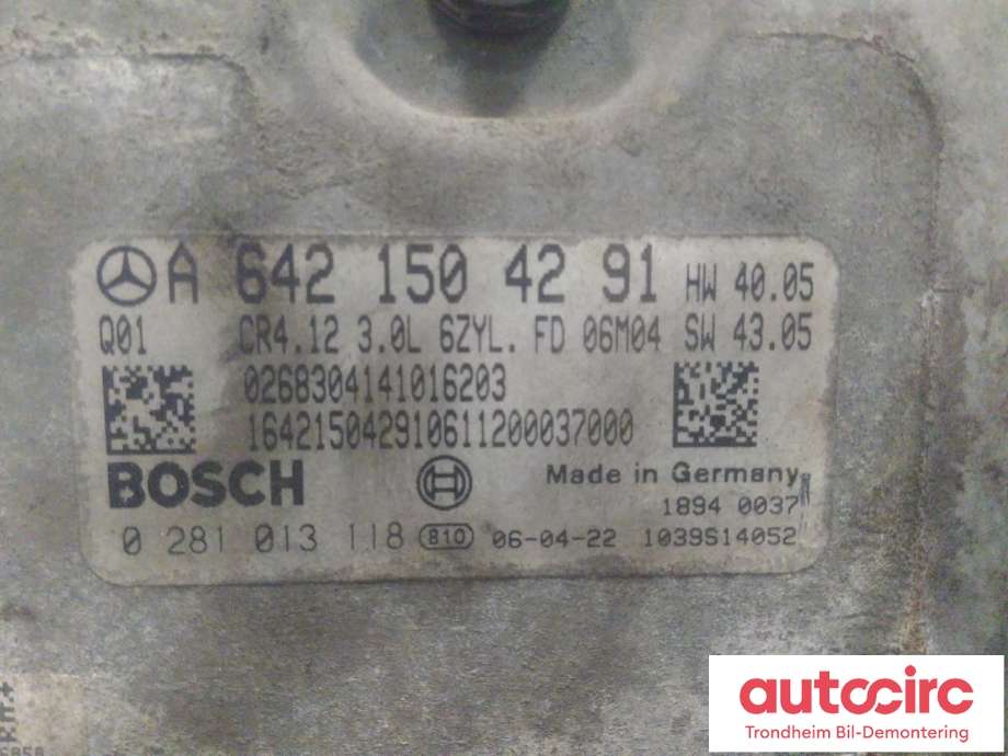 Styreenhet motor til Mercedes GL 2006-2012 (X164) (X164) (BOSCH|A6421504291|A6421505977| A6421502777| A6421504134|A6421505700| 0281013118)