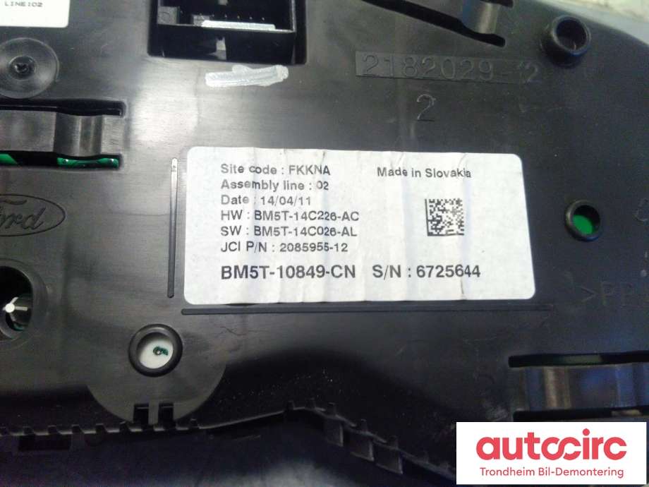 Dashboard til Ford Focus 2011-2014 (Type III, Fase 1)  (...|BM5T-10849-CN|1747109|2254361)