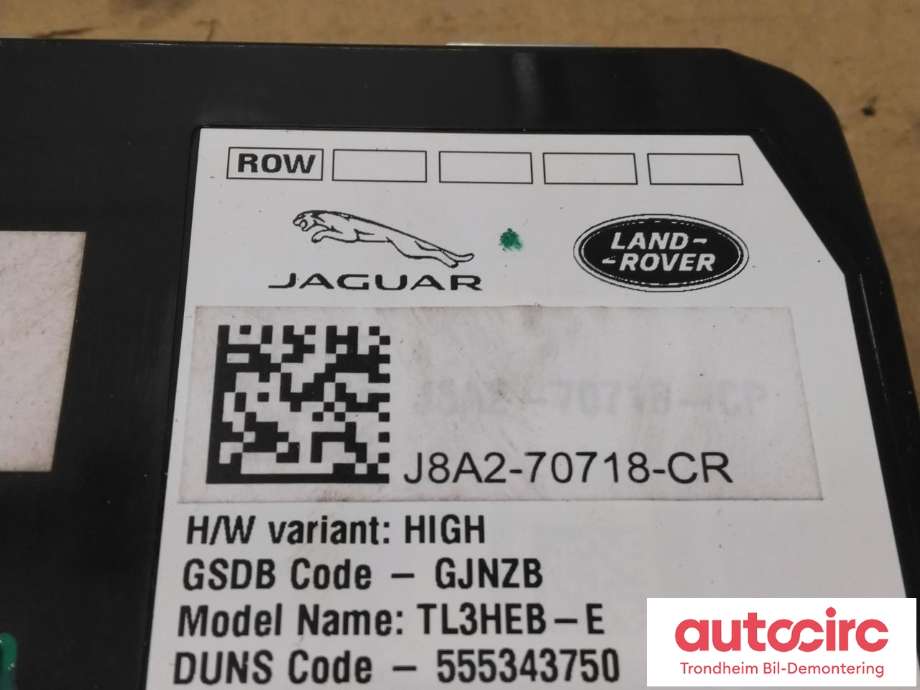 Styreenhet diverse til Jaguar I-PACE 2018-->>  (..|J8A2-70718-CR|T4A14246|T2R52950| J8A270718CV| J8A270718CAB)